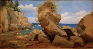 Tengerparti táj Sorrento közelében alkotó: Eduard Wilhelm Pose