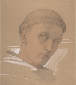 Tanulmány Szent Ágoston fejéről, a Madonna és a Gyermek... festményéhez, 1846. alkotó: Eduard von Steinle