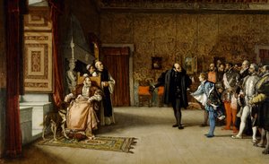 Juan de Austrias bemutatása V. Károly császárnak Yuste-ban, 1869