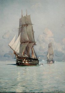 A Squadron o Sail horgonyozva (olaj, vászon)