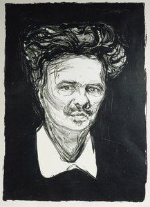 August Strindberg (litho) alkotó: Edvard Munch