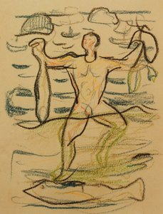 Fürdő halal, c. 1915-20 (színes kréták) alkotó: Edvard Munch