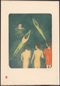 Fiúk fürdőzése alkotó: Edvard Munch