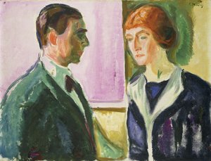 Búcsú (Hugo és Kathe Perls kettős portréja); Abschied (Doppelportrait Hugo und Kathe Perls), 1912 körül (olaj, vászon) alkotó: Edvard Munch