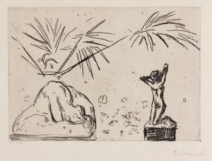 Belső tér dombornyomott díszekkel alkotó: Edvard Munch