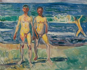 férfiak a tenger mellett alkotó: Edvard Munch