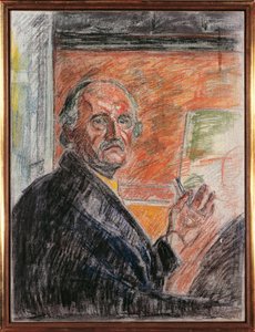 Norvégia, Oslo, Önarckép krétával alkotó: Edvard Munch