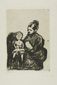 Dajka fiúval/Az anya és a síró gyermek alkotó: Edvard Munch