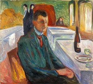 Önarckép egy üveg borral alkotó: Edvard Munch