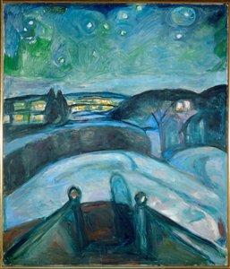 Starry Night, Ekely (festmény, vászon) alkotó: Edvard Munch