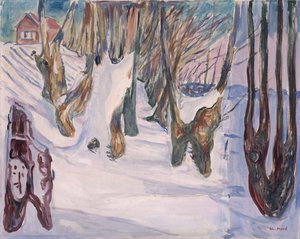 Téli táj házzal alkotó: Edvard Munch