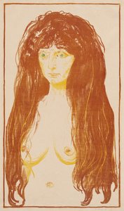 Vörös hajú, zöld szemű nő (A bűn) alkotó: Edvard Munch