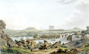 Jupiter Olympios temploma és Ilissos folyó, 30. tábla a „Nézetek Görögországban” 5. részéből, Thomas Medland metszetével