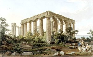 Jupiter Panhellenios temploma, 27. tábla a „Nézetek Görögországban” 5. részéből, Frederick Christian Lewis metszetével