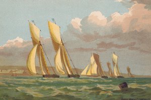 Yachts Racing, Off Erith (színes litográfia)