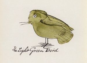 Edward Lear, A madárkönyv: A világoszöld madár (színes litho)