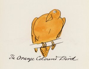 Edward Lear, A madárkönyv: A narancssárga színű madár (színes litho)