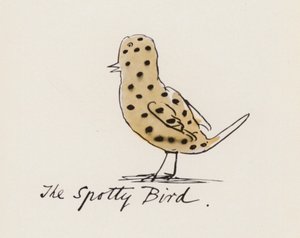 Edward Lear, A madárkönyv: A foltos madár (színes litho)