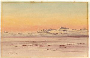 Antarktiszi tengerparti jelenet, 1901-04 (wc papíron) alkotó: Edward Adrian Wilson