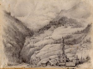 Tiefencastel, Svájc, 1899 alkotó: Edward Adrian Wilson