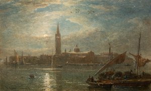 Szent György holdfényben, Velence (akvarell) alkotó: Edward Angelo Goodall