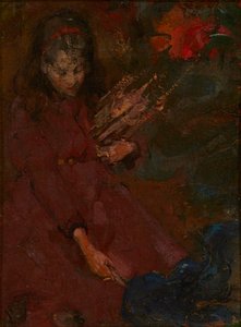 Tűzifa gyűjtése (olaj, vászon) alkotó: Edward Atkinson Hornel