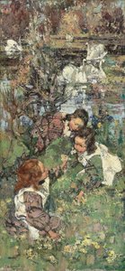 Lányok és hattyúk alkotó: Edward Atkinson Hornel