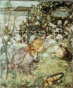 Lányok a gyümölcsösben alkotó: Edward Atkinson Hornel