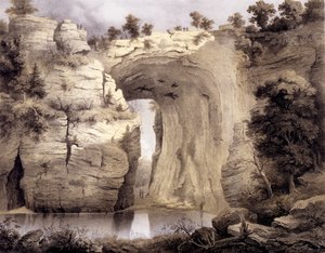 Natural Bridge, Rockbridge County, a Virginia albumból, 1858