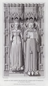4. Henrik király és Navarrai Johanna királynő képmása a canterburyi katedrálisban (metszet)