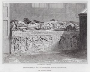 Brian Fitzalan, Bedale báró emlékműve a Bedale templomban (metszet) alkotó: Edward Blore