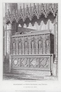 Harmadik Edward király emlékműve a Westminster Abbeyben (metszet) alkotó: Edward Blore
