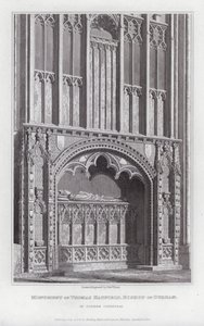 Thomas Hatfield, Durham püspökének emlékműve a durhami katedrálisban (metszet) alkotó: Edward Blore
