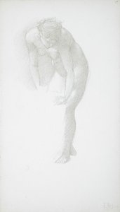 Hajlongó meztelen nő alkotó: Edward Burne-Jones
