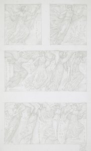 Allegorikus alakokról készült vázlatok alkotó: Edward Burne-Jones