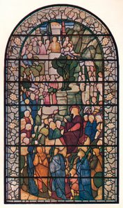 Christs Entry Into Jeruzsálem, ablak a Szent Péter-templomban, Vere Street, London, 1883 alkotó: Edward Burne Jones