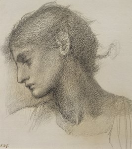 Tanulmány egy fejről, a „The Mill” számára, 1872-80 körül alkotó: Edward Burne Jones