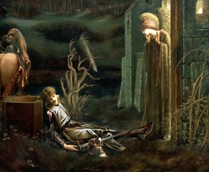 Sir Lancelot álma a Szent Grál-kápolnában, 1896