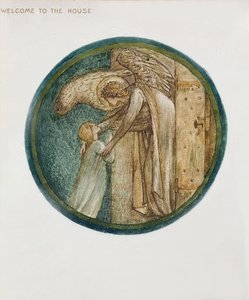 A Virágkönyv: XXXI. Üdvözöljük a Házban, 1905 (litho gouache papíron) alkotó: Edward Burne Jones