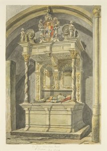 Sir John Newton, Bart. emlékműve a bristoli katedrálisban (ceruza és akvarell papíron)