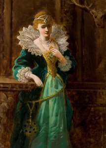 Amy Robsart Leicester portréját nézi, 19. század vége