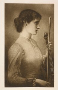 Egy portré.Edward Burne-Jones preraffaelita művész festményének reprodukciója.