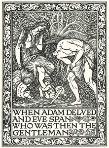 Amikor Ádám merült és Éva szökkent Ki volt akkor az úriember (metszet) alkotó: Edward Coley (after) Burne Jones
