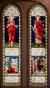 Jótékonyság és erő (David Lamenting és David Consoled), 1896 körül (festett üveg) alkotó: Edward Burne Jones