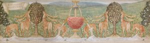 Hirsch an einem Brunnen von Edward Coley Burne-Jones