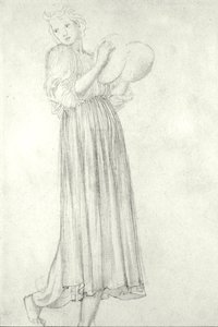 Cimbalmos lány (ceruza, papír) alkotó: Edward Coley Burne Jones