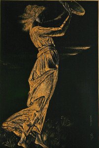 Lány tamburával alkotó: Edward Coley Burne Jones