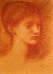 Vörös fej / Lányportré (kréta, papír) alkotó: Edward Coley Burne Jones