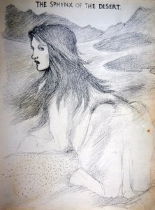 A sivatagi szfinx (ceruza papíron) alkotó: Edward Coley Burne Jones