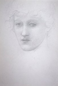 Tanulmány egy lány fejéről – Bessie Keane, 1896 körül (ceruza papíron) alkotó: Edward Coley Burne Jones